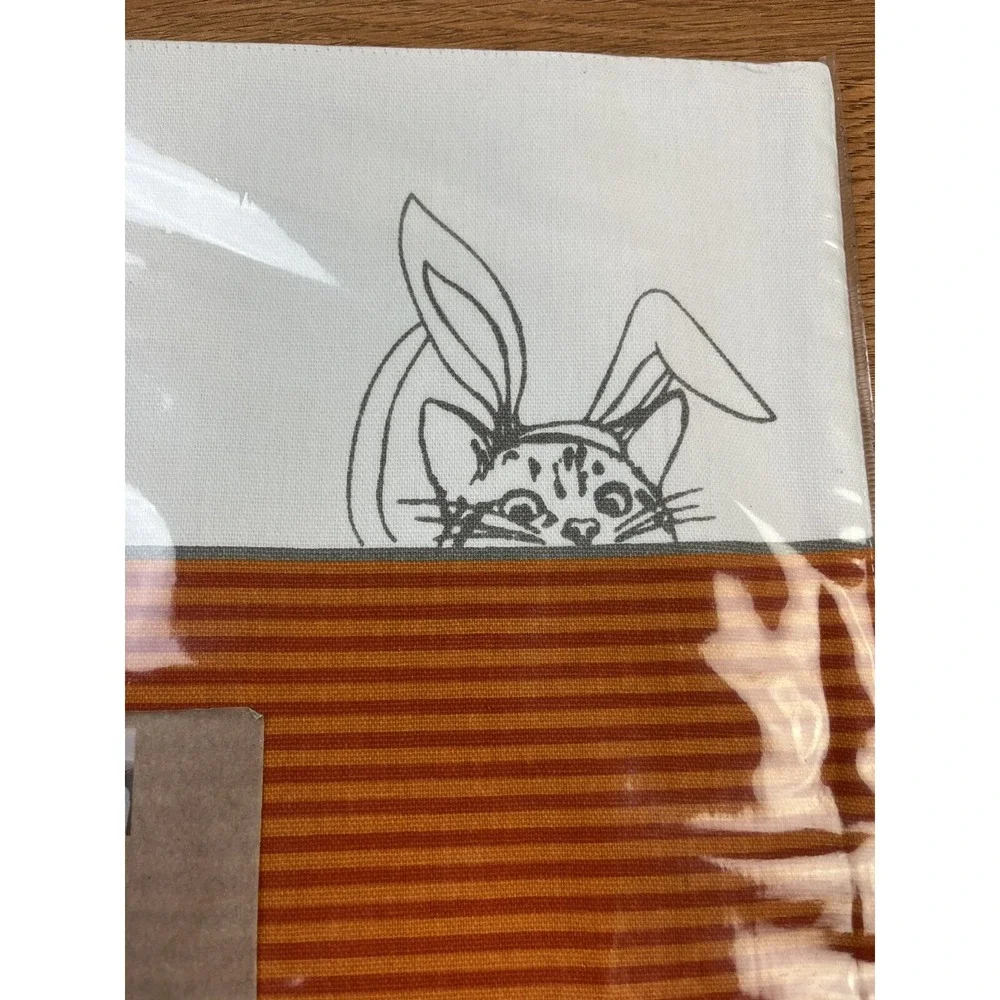 Ellen Degeneres  Halloween‎ Placemats 15in Square Cat Dressed as Bunny Set of 4